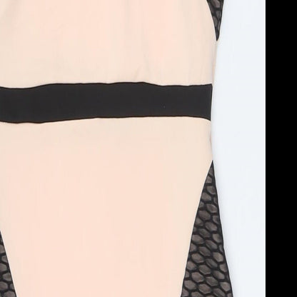 Quiz Womens Pink Polyester Bodycon Size 10 Round Neck Button