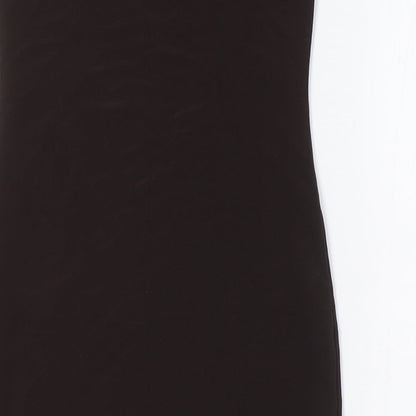 Boohoo Womens Brown Polyester A-Line Size 10 Off the Shoulder