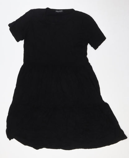Select Womens Black Polyester A-Line Size 16 Round Neck