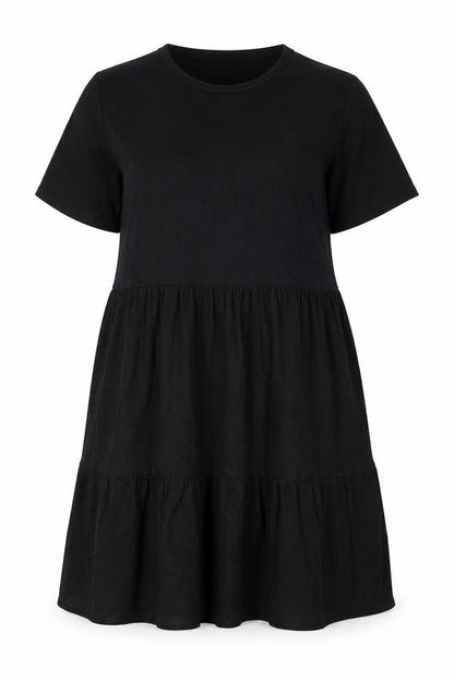 Select Womens Black Polyester A-Line Size 16 Round Neck