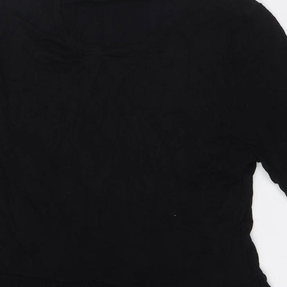 Select Womens Black Polyester A-Line Size 16 Round Neck