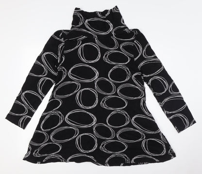 Capri Womens Black Polyester Tunic Button-Up Size XS High Neck