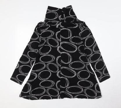 Capri Womens Black Polyester Tunic Button-Up Size XS High Neck