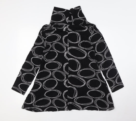 Capri Womens Black Polyester Tunic Button-Up Size XS High Neck