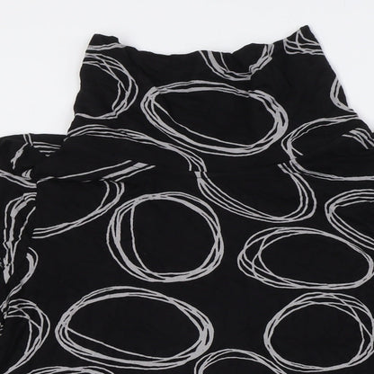 Capri Womens Black Polyester Tunic Button-Up Size XS High Neck
