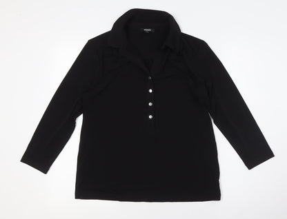 Womens UK Size M Premise Black Basic Button-Up