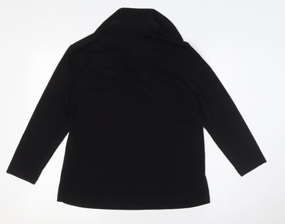 Womens UK Size M Premise Black Basic Button-Up