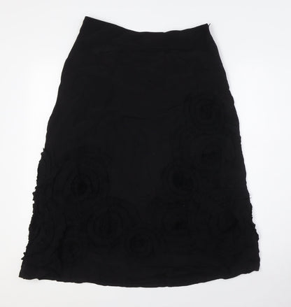 Principles Womens Black Viscose A-Line Skirt Size 10 Zip