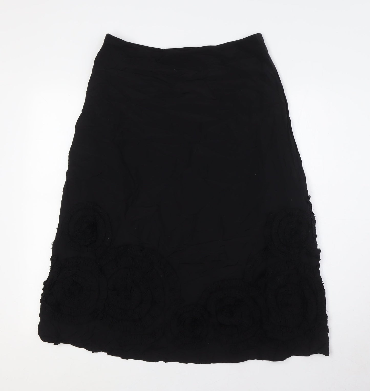 Principles Womens Black Viscose A-Line Skirt Size 10 Zip