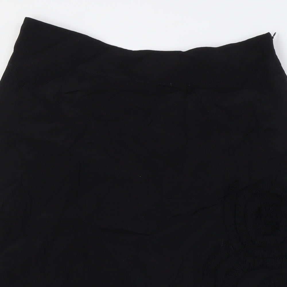 Principles Womens Black Viscose A-Line Skirt Size 10 Zip