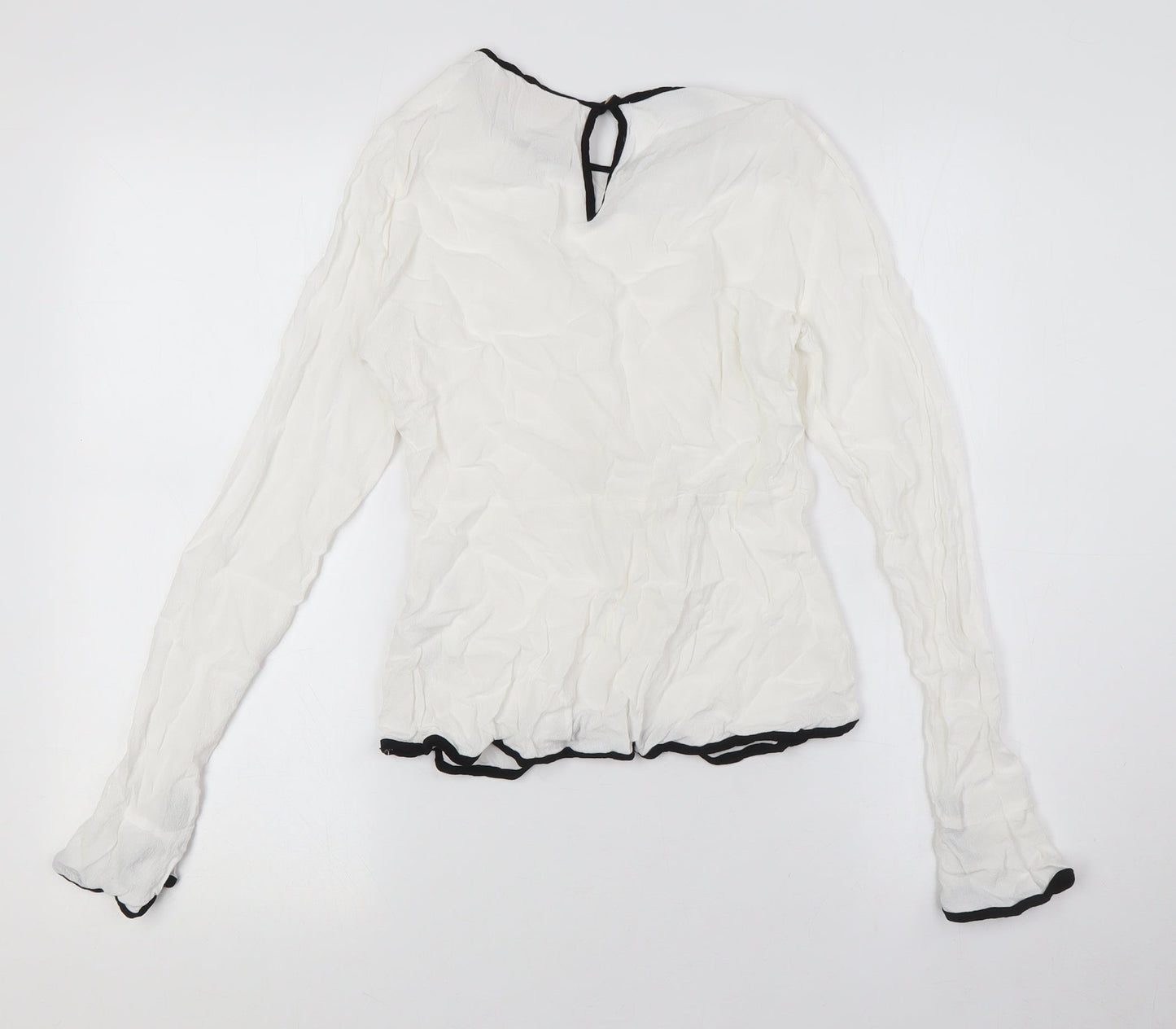 Womens UK Size S Zara White Basic Button-Up