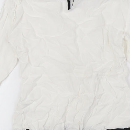 Womens UK Size S Zara White Basic Button-Up