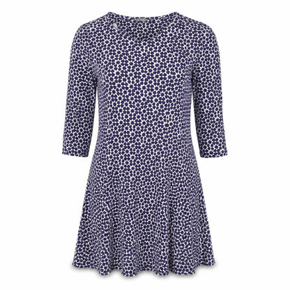 Marks & Spencer Womens Blue Viscose A-Line Size 12 Round Neck - Stars