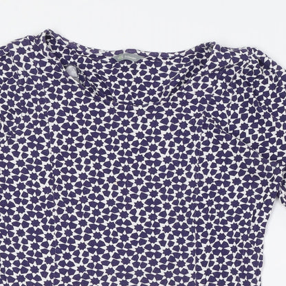 Marks and Spencer Womens Blue Viscose A-Line Size 12 Round Neck - Stars