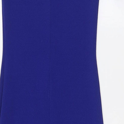 Miss Selfridge Womens Blue Polyester A-Line Size 8 Scoop Neck - Cold Shoulder