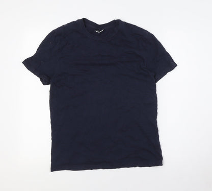 LEFTIES MAN Mens Blue Cotton T-Shirt Size S Crew Neck