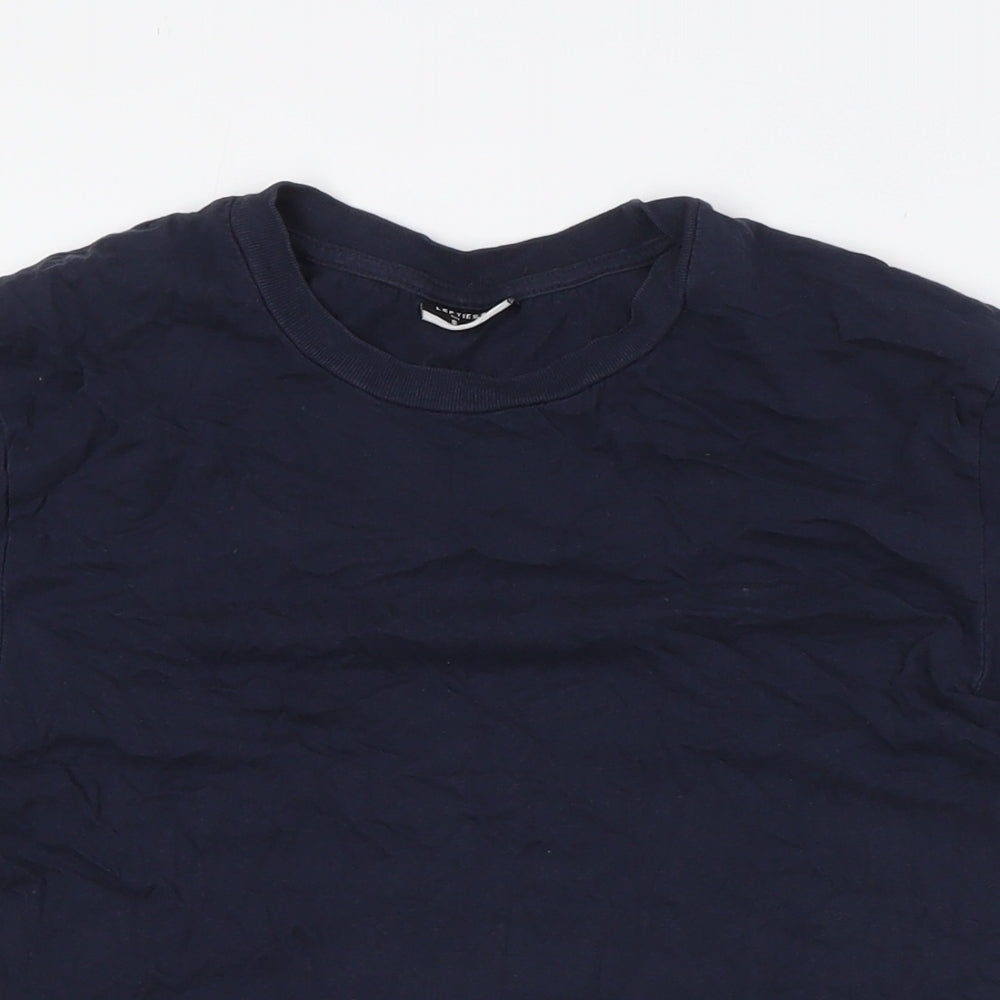 LEFTIES MAN Mens Blue Cotton T-Shirt Size S Crew Neck