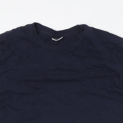 LEFTIES MAN Mens Blue Cotton T-Shirt Size S Crew Neck