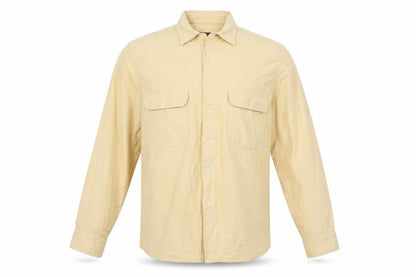New Class Mens Yellow Cotton Button-Up Size L Collared Button