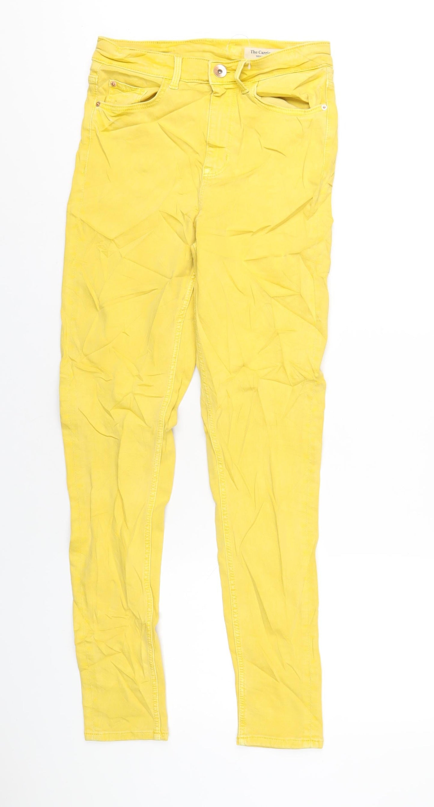 Womens UK Size 8 Marks and Spencer Regular Fit Skinny Yellow Jeans