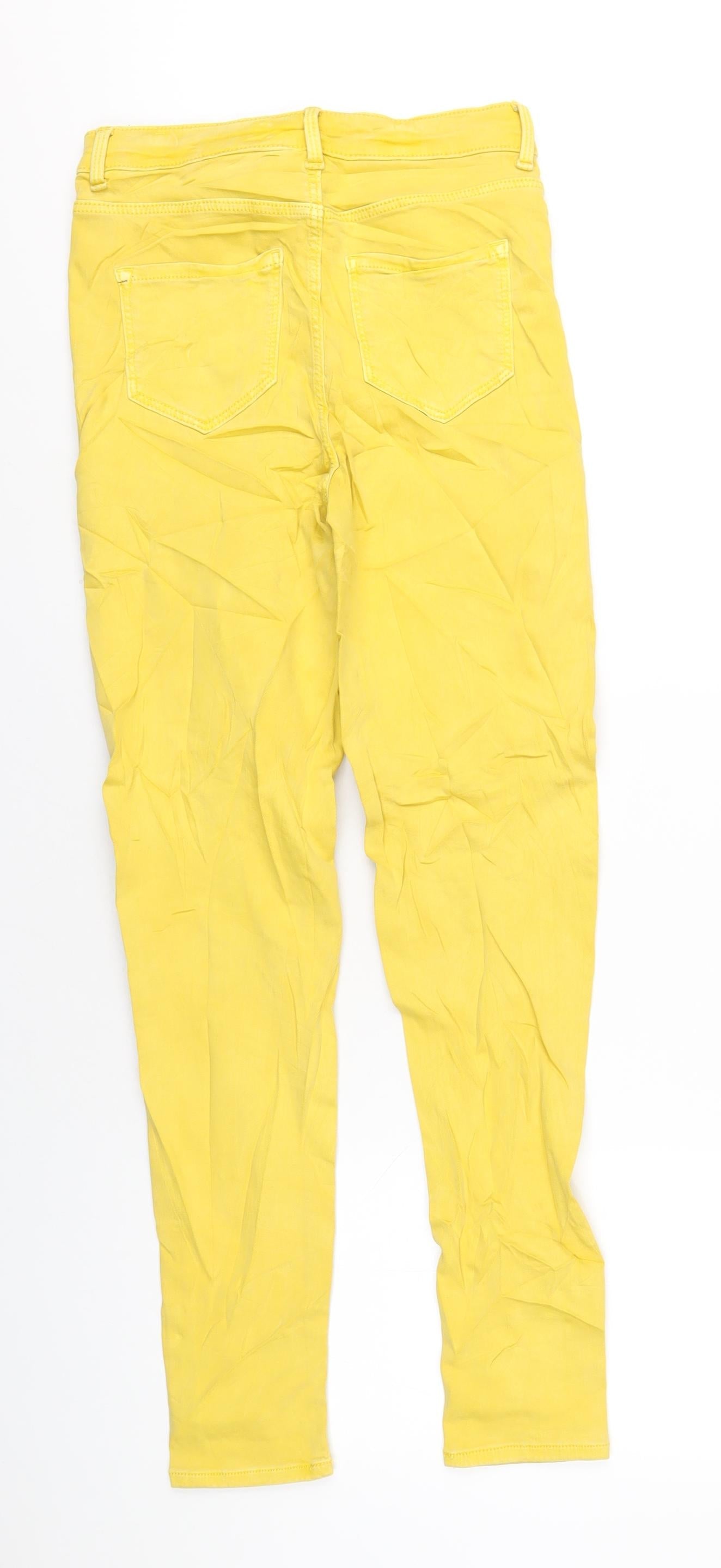 Womens UK Size 8 Marks and Spencer Regular Fit Skinny Yellow Jeans