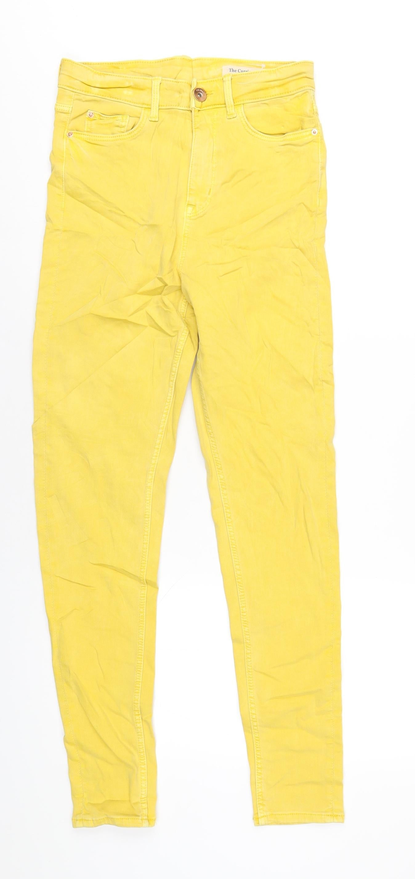 Womens UK Size 8 Marks and Spencer Regular Fit Skinny Yellow Jeans