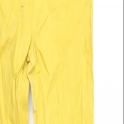 Marks and Spencer Womens Yellow Cotton Skinny Jeans Size 8 L29 in Regular Zip