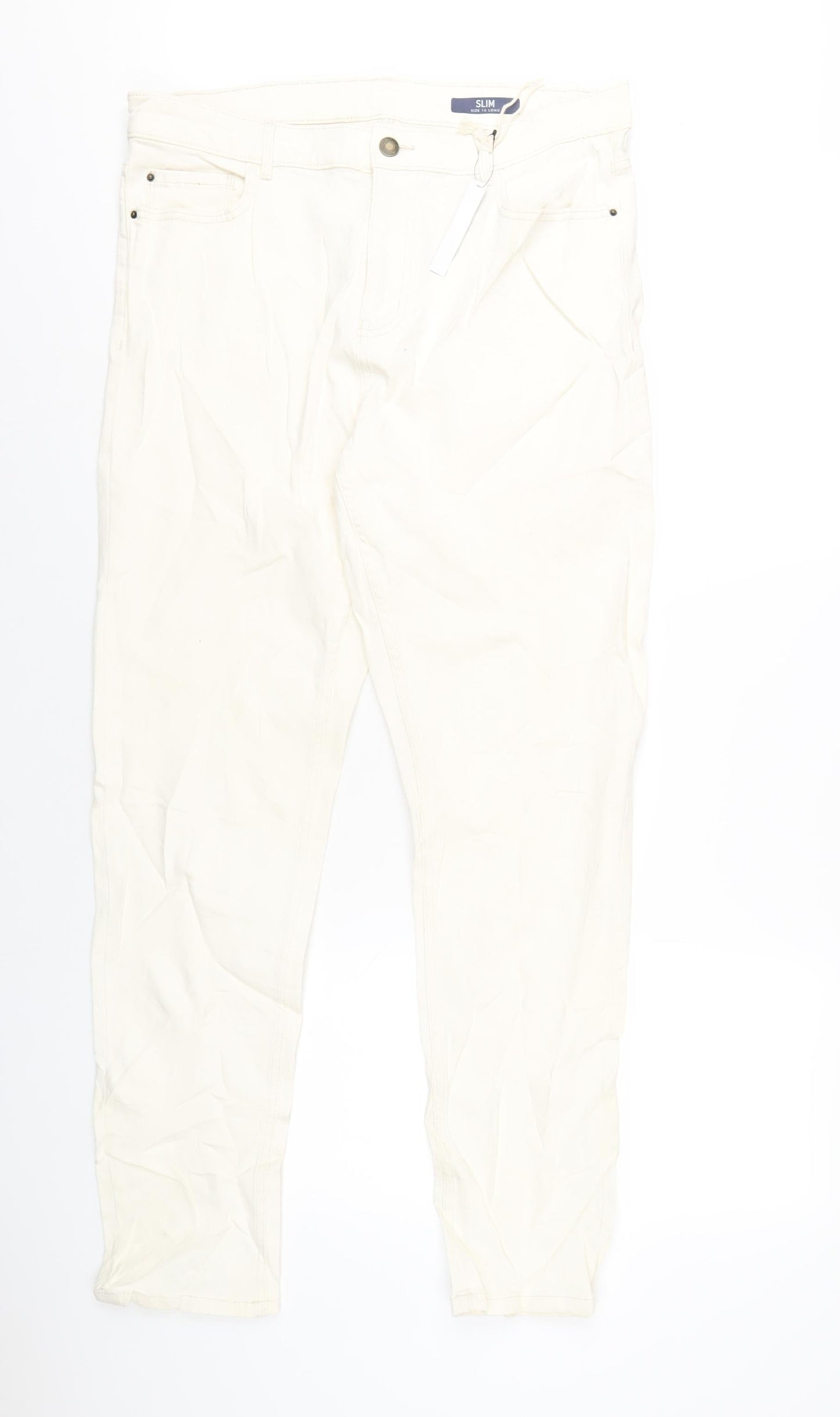 Womens UK Size 16 Marks and Spencer Regular Fit Skinny Ivory Jeans