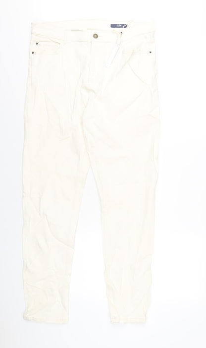 Womens UK Size 16 Marks and Spencer Regular Fit Skinny Ivory Jeans