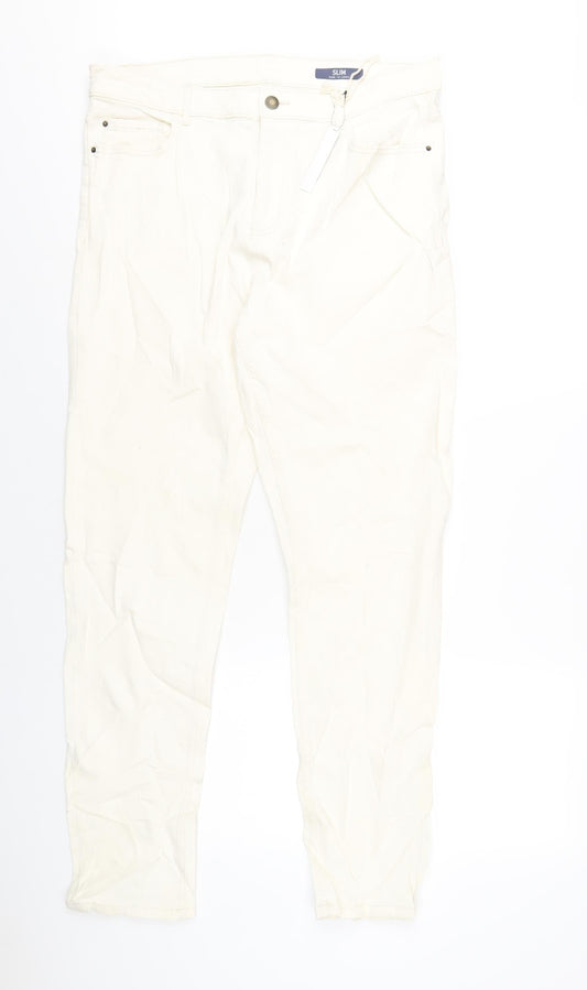 Womens UK Size 16 Marks and Spencer Regular Fit Skinny Ivory Jeans