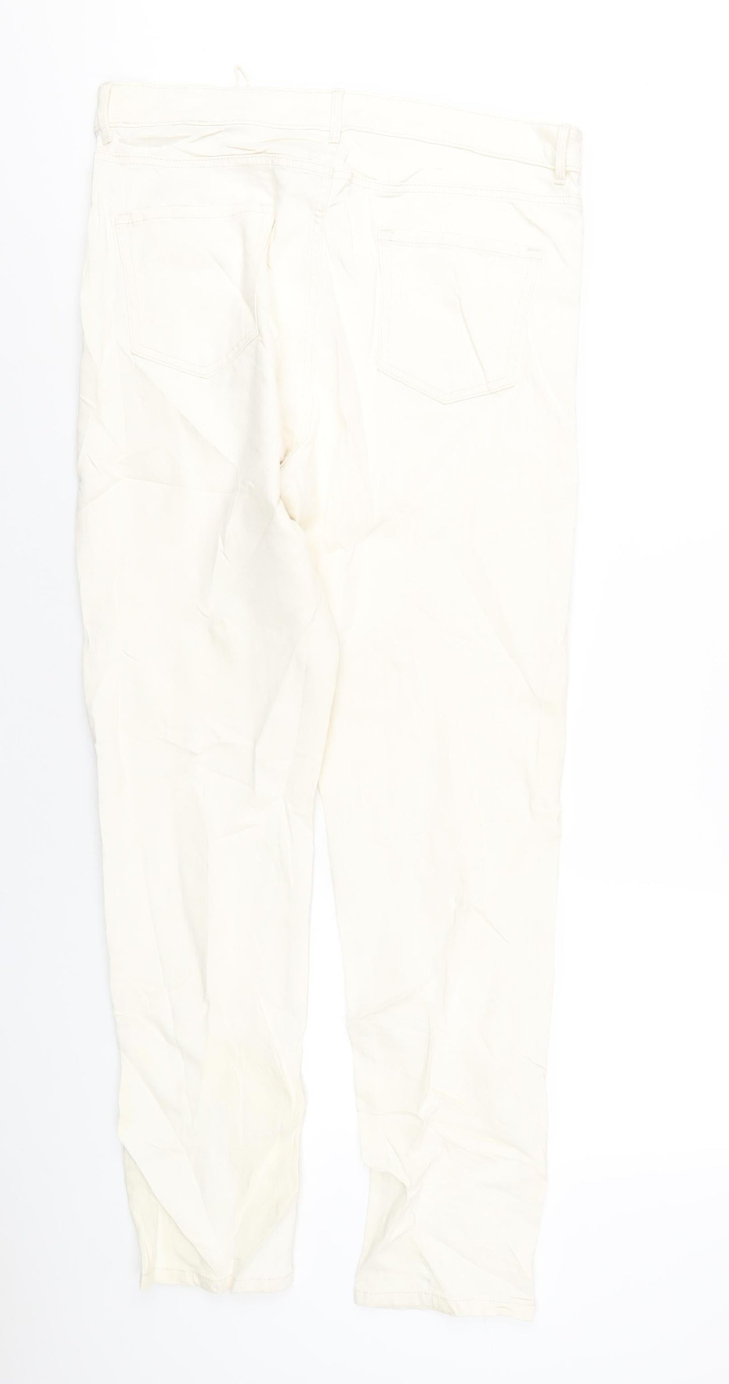 Womens UK Size 16 Marks and Spencer Regular Fit Skinny Ivory Jeans