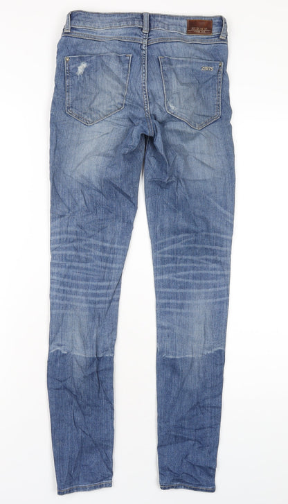 Zara Womens Blue Cotton Skinny Jeans Size 6 L30 in Regular Zip