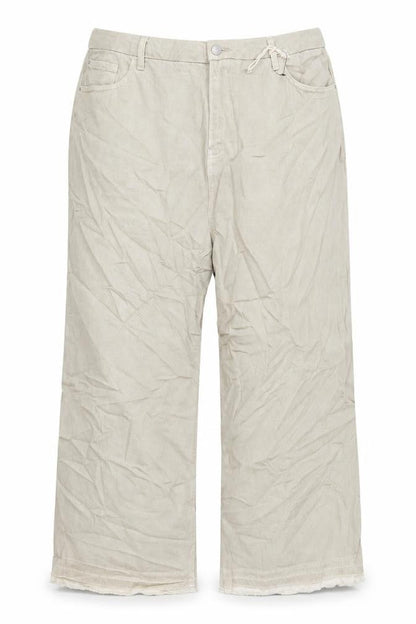 Marks & Spencer Womens Beige Cotton Wide-Leg Jeans Size 22 L26 in Regular Zip