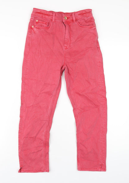 Womens UK Size 8 Marks and Spencer Regular Fit Cropped Red Jeans