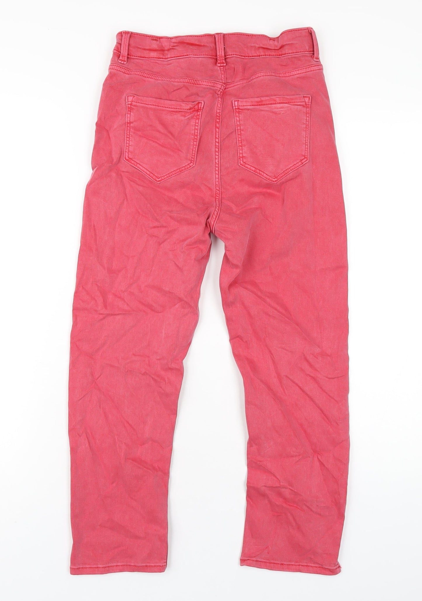 Womens UK Size 8 Marks and Spencer Regular Fit Cropped Red Jeans