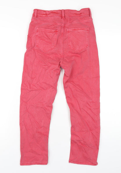 Womens UK Size 8 Marks and Spencer Regular Fit Cropped Red Jeans
