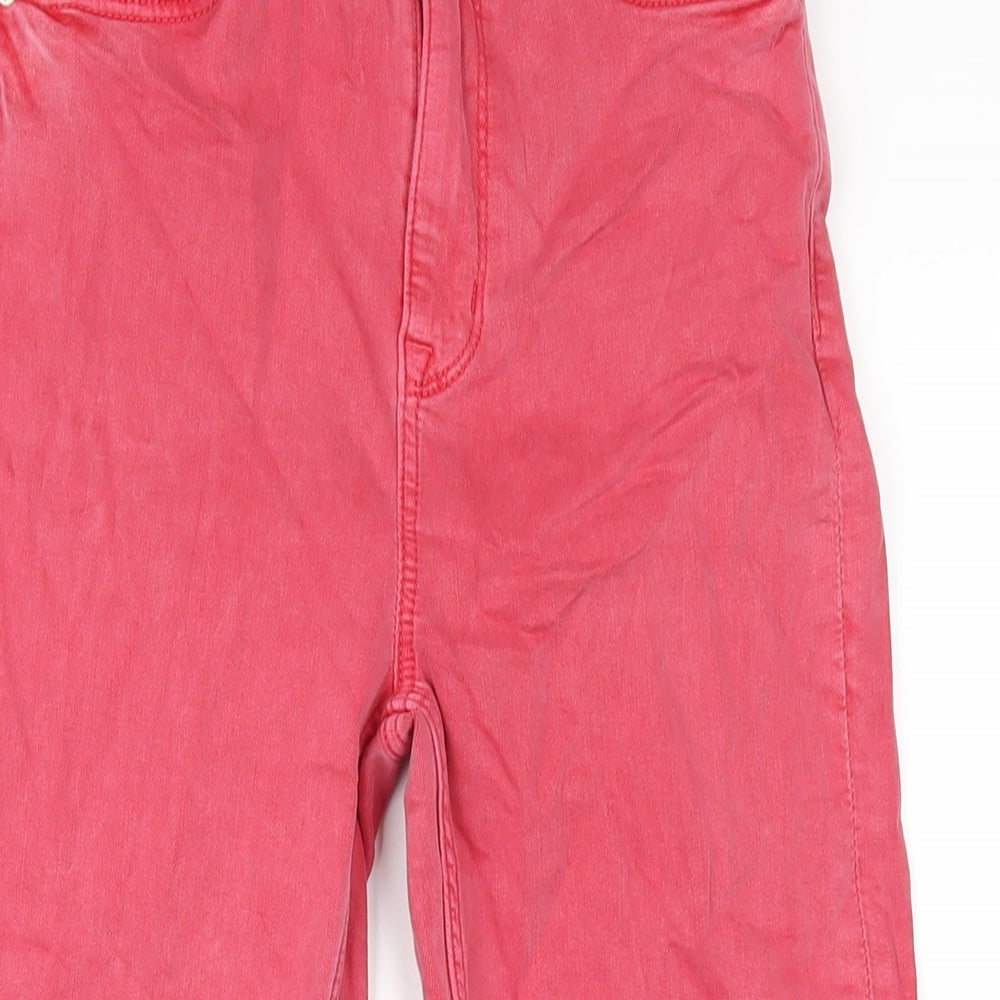 Womens UK Size 8 Marks and Spencer Regular Fit Cropped Red Jeans