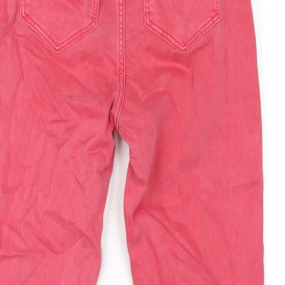 Womens UK Size 8 Marks and Spencer Regular Fit Cropped Red Jeans