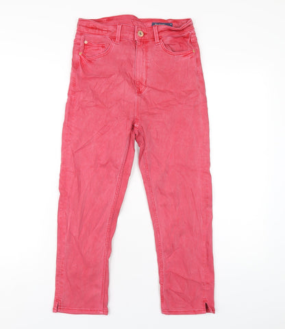 Womens UK Size 8 Marks and Spencer Regular Fit Cropped Red Jeans