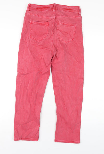 Womens UK Size 8 Marks and Spencer Regular Fit Cropped Red Jeans