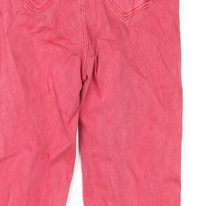 Womens UK Size 8 Marks and Spencer Regular Fit Cropped Red Jeans