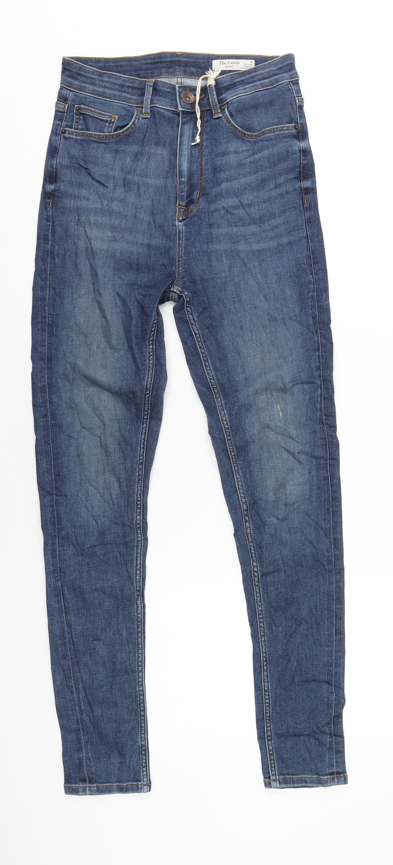 Womens UK Size 8 Marks and Spencer Regular Fit Skinny Blue Jeans