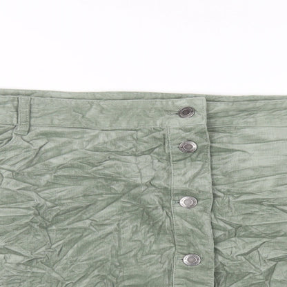 Marks and Spencer Womens Green Cotton A-Line Skirt Size 24