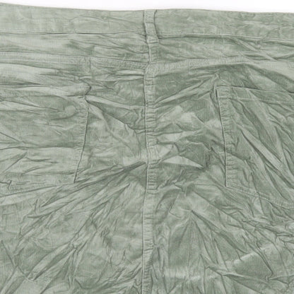 Marks and Spencer Womens Green Cotton A-Line Skirt Size 24