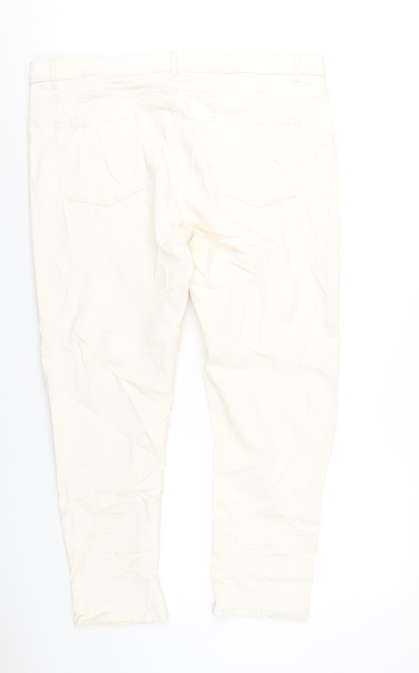 Womens UK Size 22 Marks and Spencer Slim Fit Straight Ivory Jeans