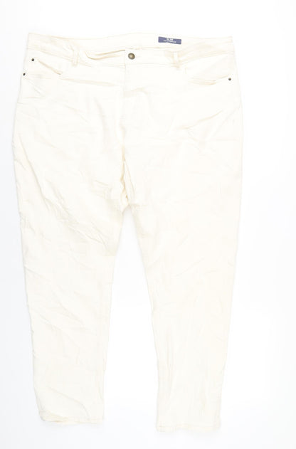 Womens UK Size 22 Marks and Spencer Slim Fit Straight Ivory Jeans