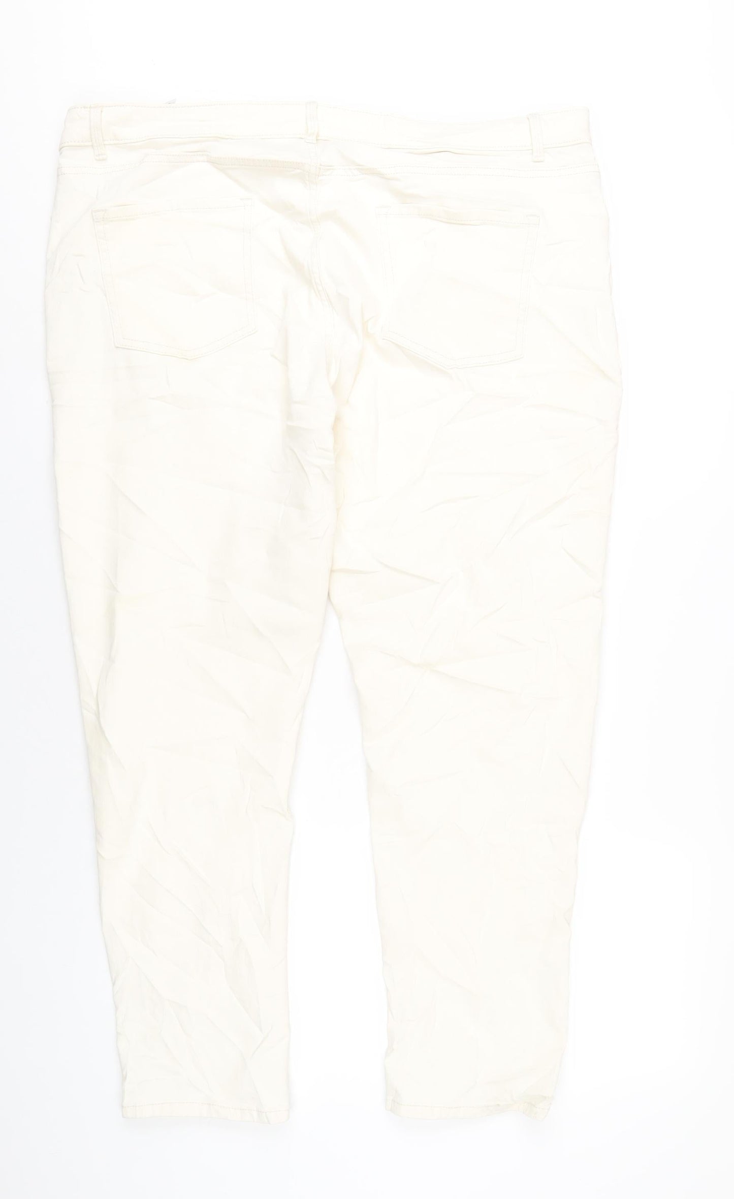 Womens UK Size 22 Marks and Spencer Slim Fit Straight Ivory Jeans