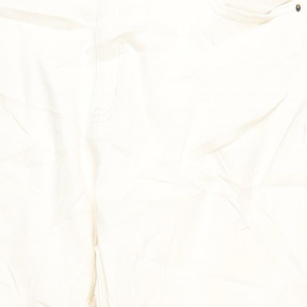 Womens UK Size 22 Marks and Spencer Slim Fit Straight Ivory Jeans