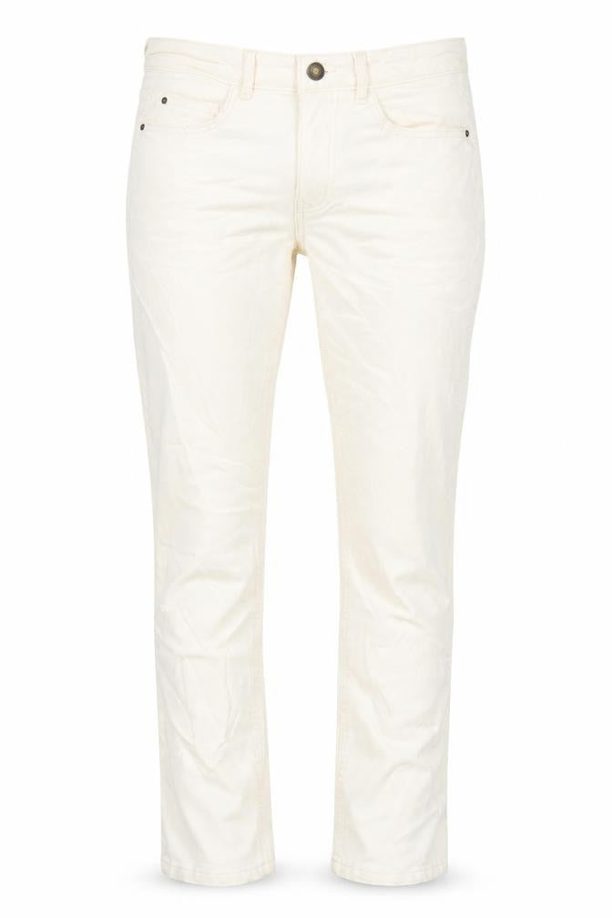 Marks & Spencer Womens Ivory Cotton Straight Jeans Size 8 L30 in Slim Zip