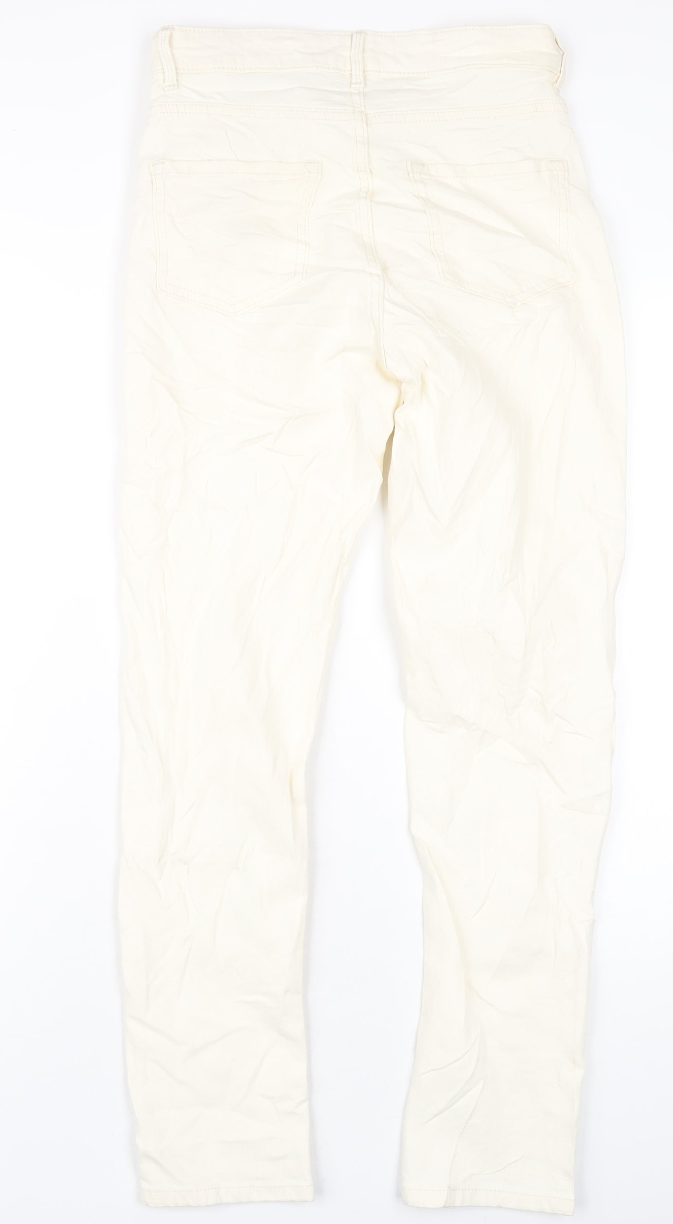 Womens UK Size 8 Marks and Spencer Slim Fit Straight Ivory Jeans
